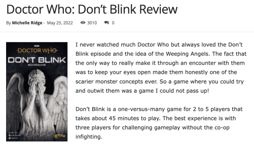 Board Game Quest ‘Don’t Blink’ Review